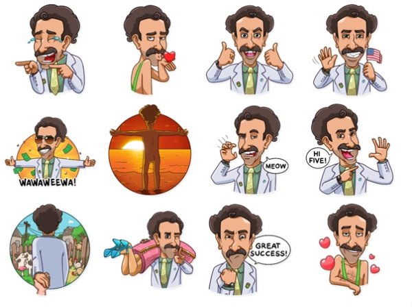 Стикеры Борат Telegram