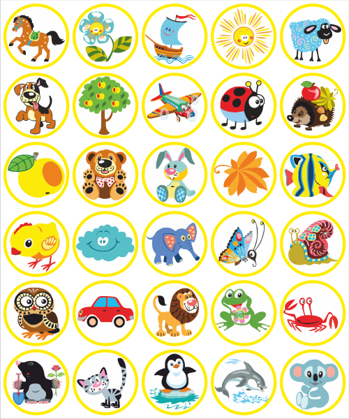 Маркировка круглая на шкафчики в детском саду