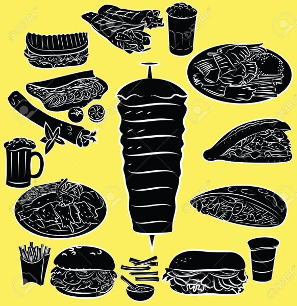 Донер силуэт вектор