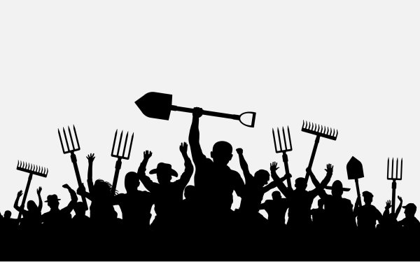 Крестьяне с вилами и факелами