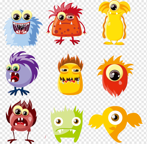 Монстрики черно белые