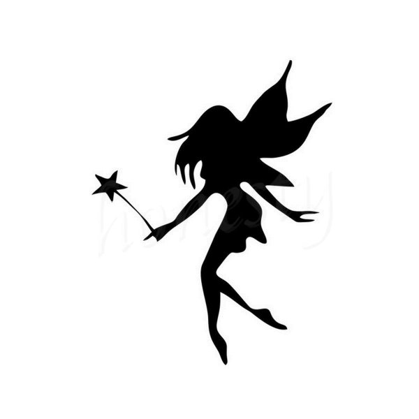 Силуэт феи с волшебной палочкой