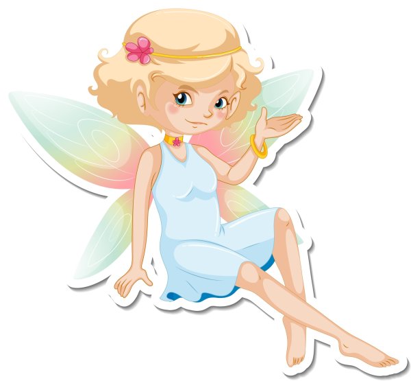 Нарисованная Феечка с короной