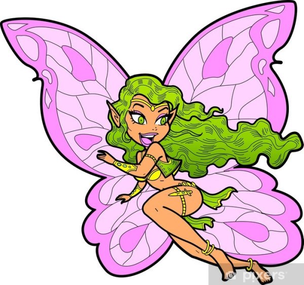 Силуэт феи с волшебной палочкой