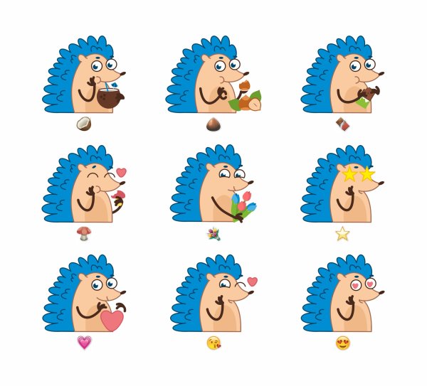 Фигурка-стикер Ежик