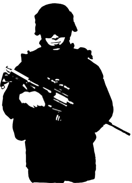 Силуэт военного человека