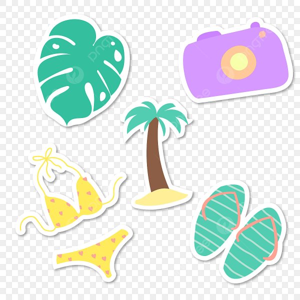 Стикер каникулы летом