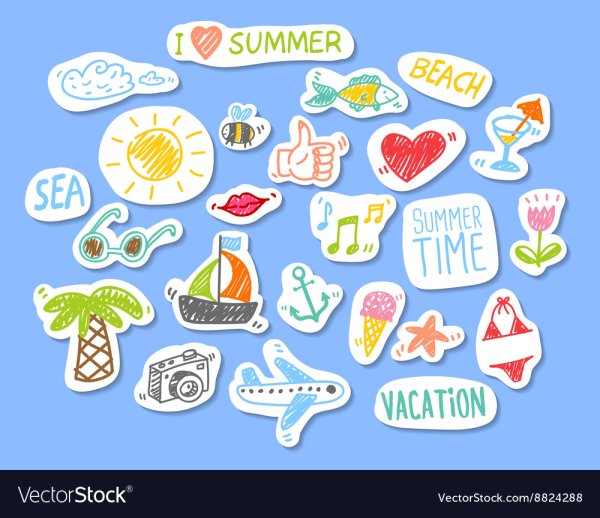 Набор наклеек лето