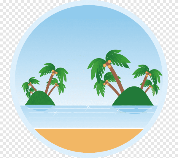 Стикер Пальма и остров