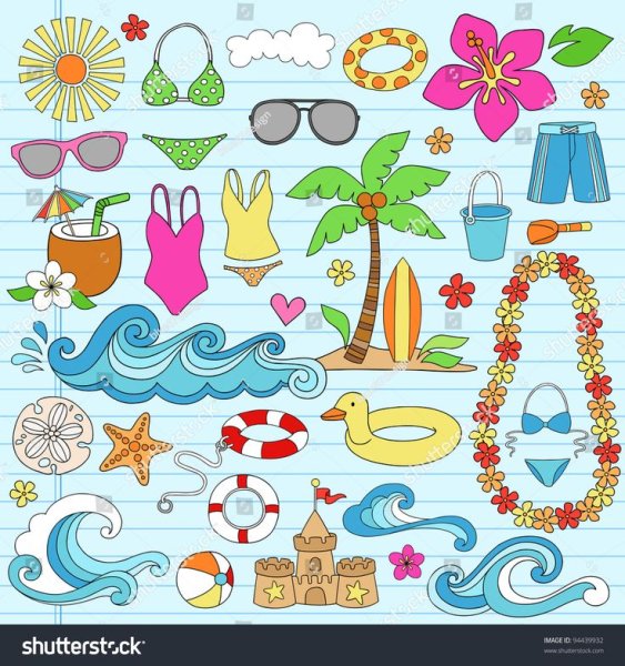 Маленькие летние наклейки