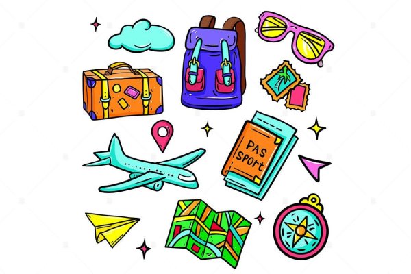 Путешествие предметы иллюстрация