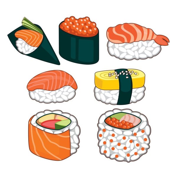 Картинки суши для срисовки