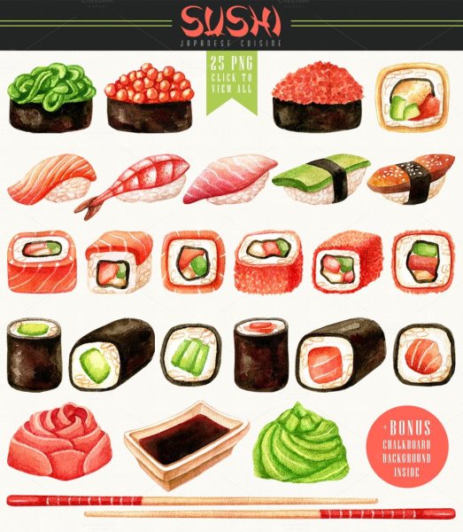 Наклейки роллы