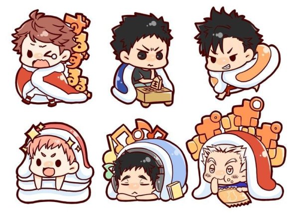 Чиби волейбол аниме для наклеек