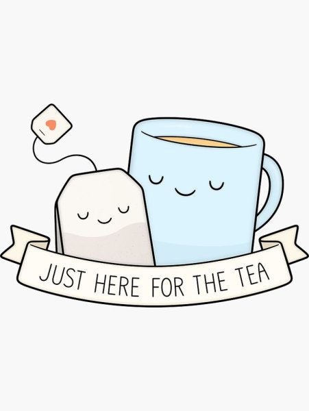 Смайлик пьет чай