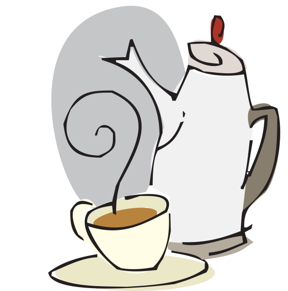 Рисованные женщина с чашечкой кофе