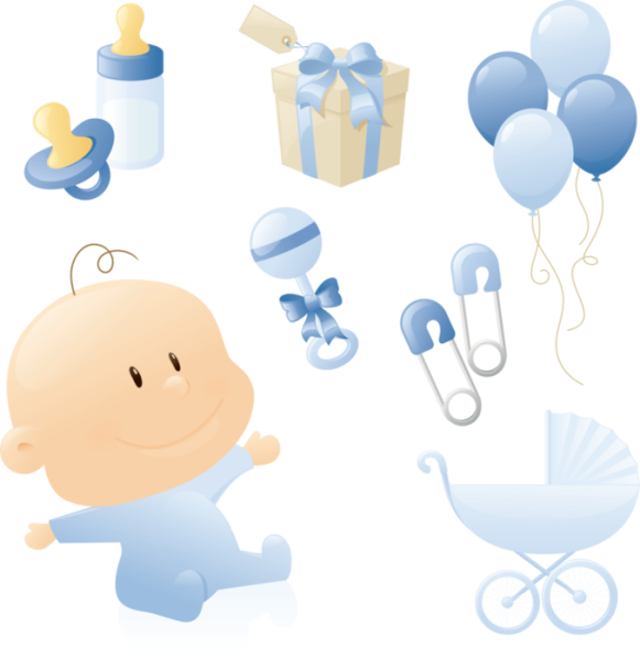 Малыш мультяшный с тортиком