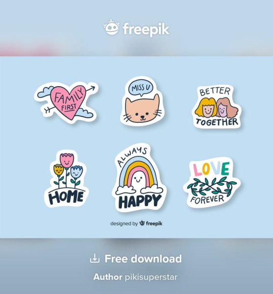 Наклейки Стикеры вектор модные