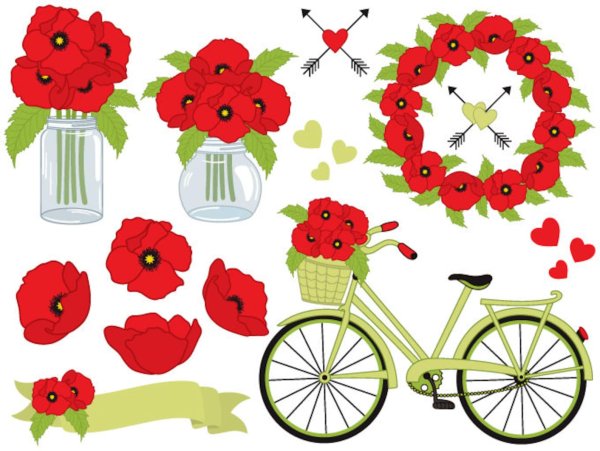 Велосипед в маках картинки
