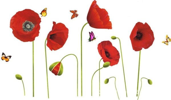 Наклейки декоративные "маки"