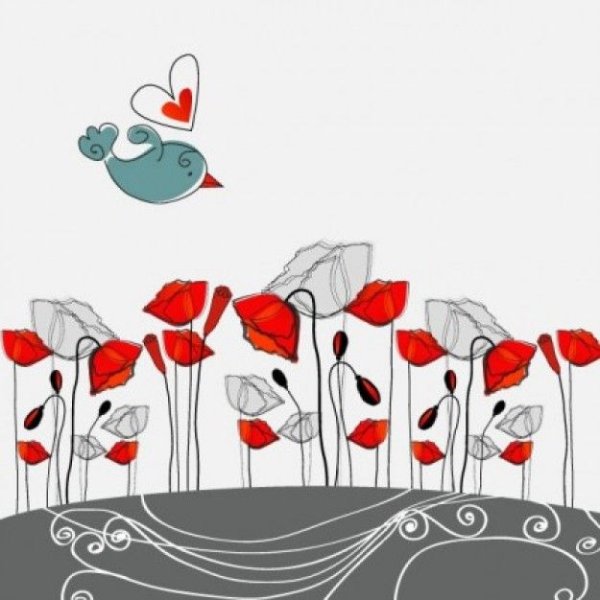 Красный стилизованный цветок