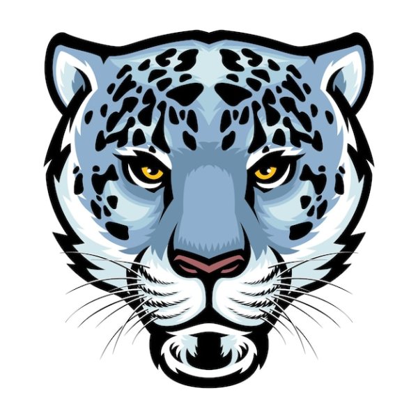 Снежный Барс сбоку вектор