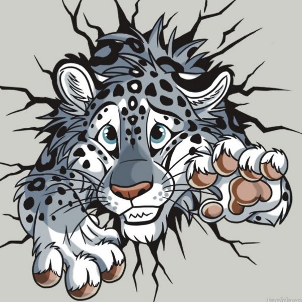 Наклейка Барс эскиз