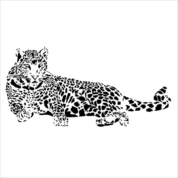 Трафарет пантеры на стену