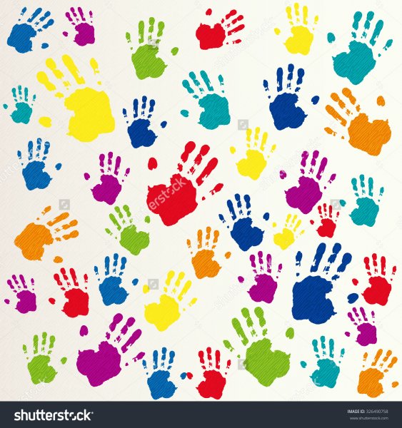 Фон цветные ладошки
