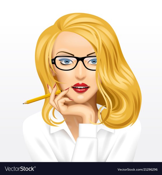 Мультяшная женщина в очках