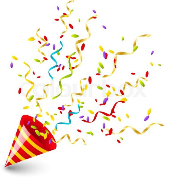 Хлопушка на прозрачном фоне