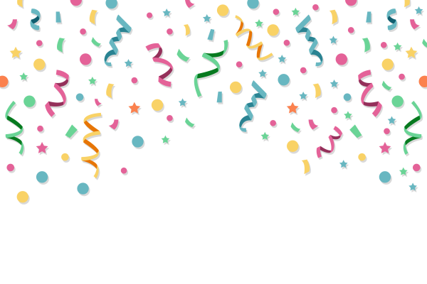 Конфетти на белом фоне
