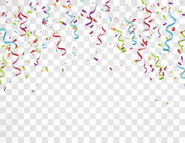 Конфетти анимация на прозрачном фоне