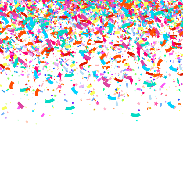 Конфетти бумажное на прозрачном фоне