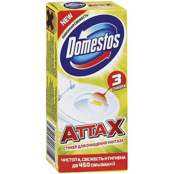 Стикер д/унитаза Domestos 30гр лимон. Свежесть