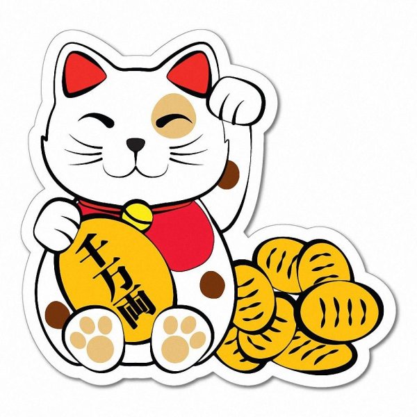 Maneki Neko Cat стикер