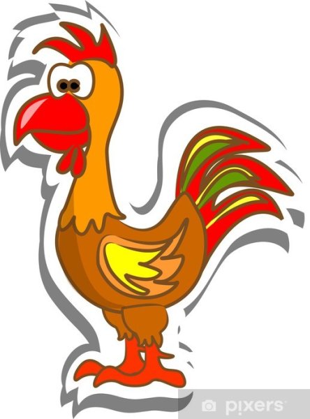 Бело красный петух из мультика