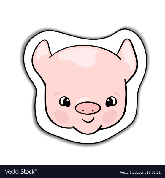 Розовая свинья Стикерс