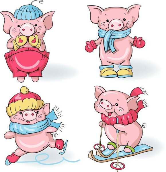 Детские наклейки поросенок