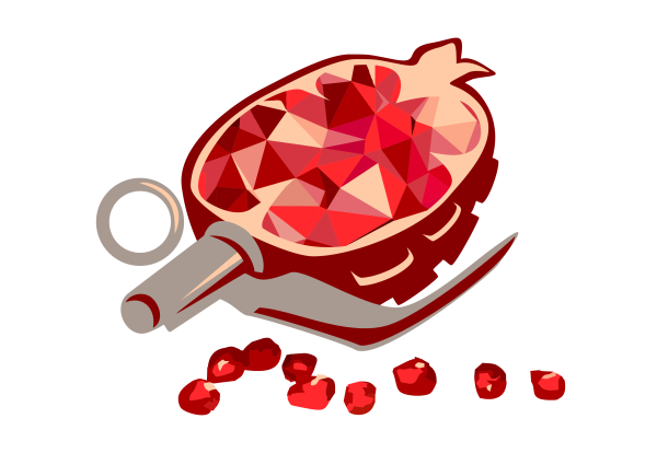 Стикер граната фрукт