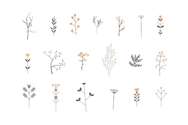 Мини тату веточка