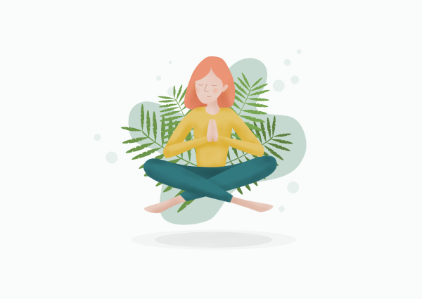 Девушка медитирует