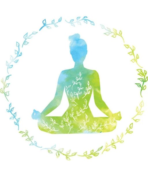 Женский силуэт в позе лотоса