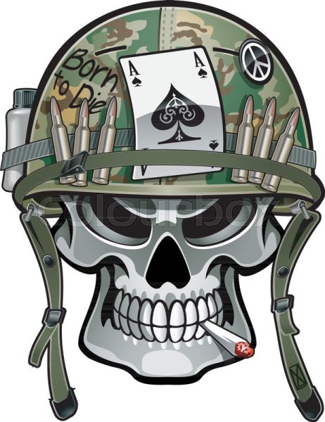 Череп в военной каске