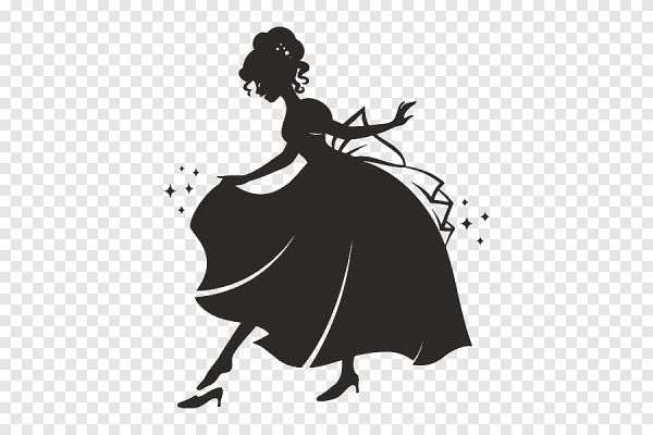 Силуэт принцессы на прозрачном фоне