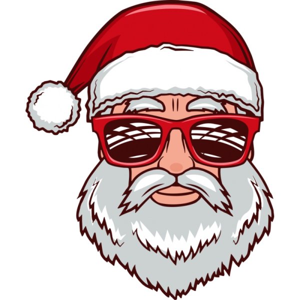 Голова Деда Мороза в очках