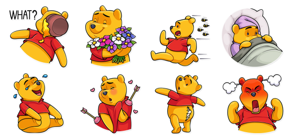 Winnie the Pooh Стикеры телеграмм