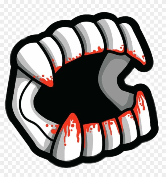 Губы с клыками наклейка