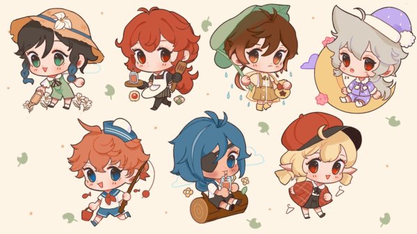 Genshin Impact Чиби наклейки