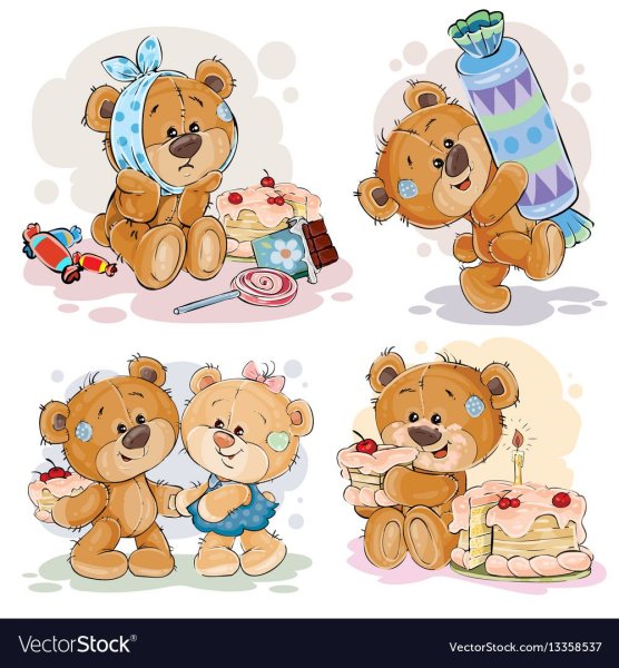 Стикер плюшевый мишка